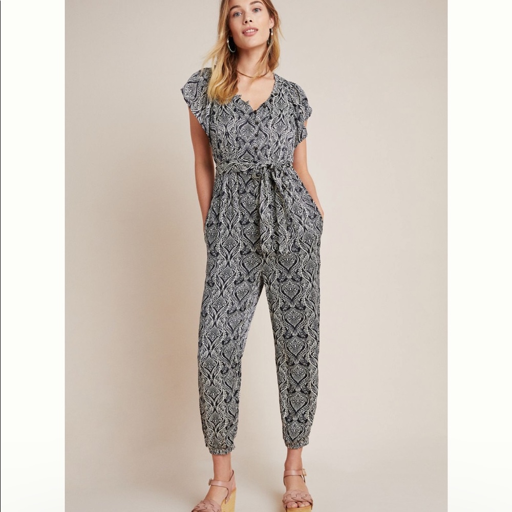 Anthropologie Zadie Satin Jumpsuit (Size 0) NWT optional belt included